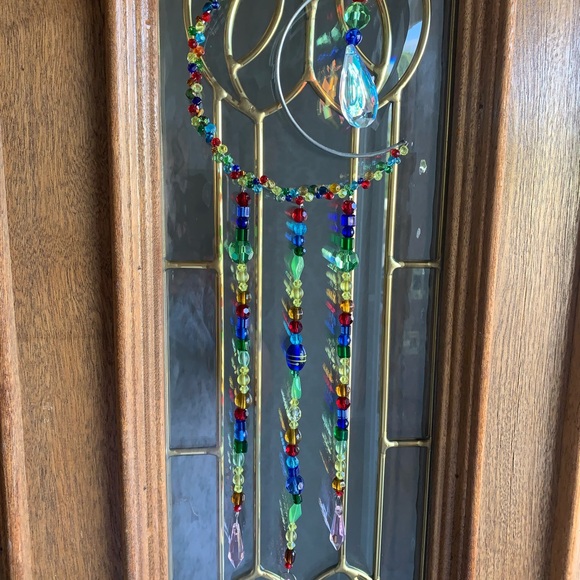 Colorful Handmade Beaded Crescent Moon Sun Catcher - Picture 2 of 12